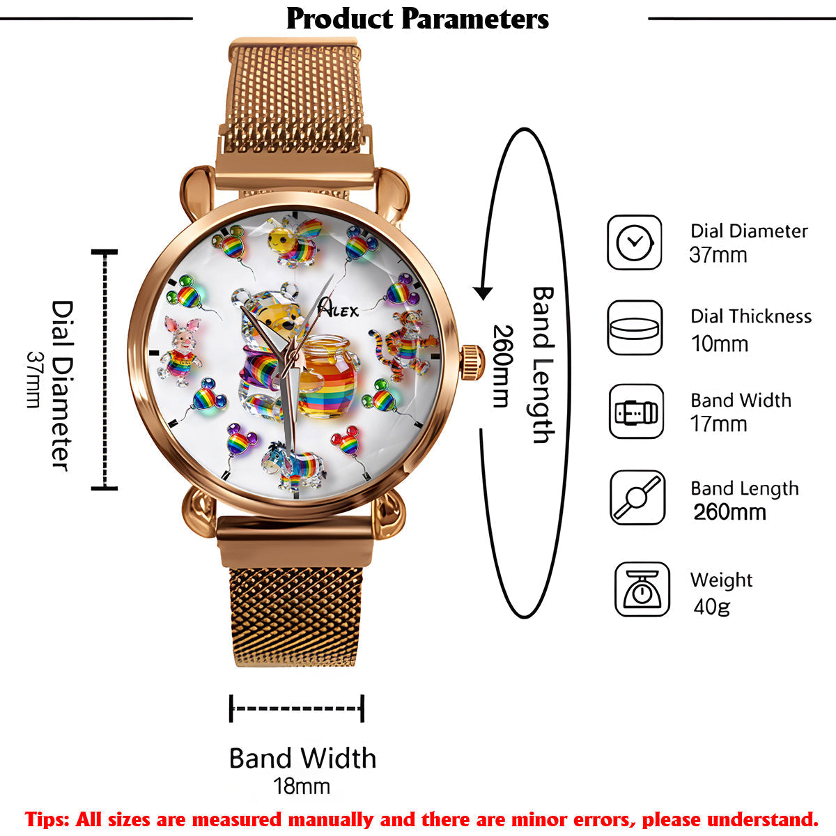 Personalized LGBT Support Women's Watch Custom Name Gift Women Hand Watch GradoCreations