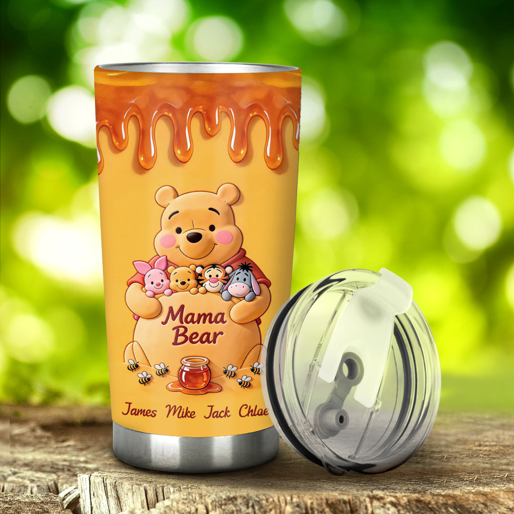Personalized Mama Bear Yellow Tumbler Custom Name Gift for Mom Tumbler GradoCreations