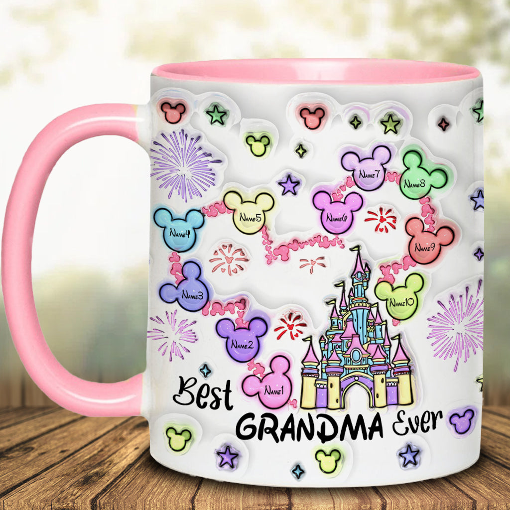 Personalized Accent Mug Best Grandma Ever Custom Names Gift Accent Mug GradoCreations