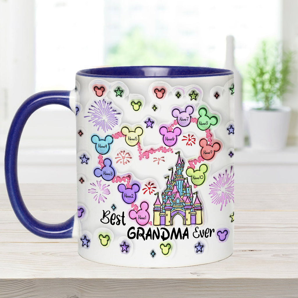 Personalized Accent Mug Best Grandma Ever Custom Names Gift Accent Mug GradoCreations