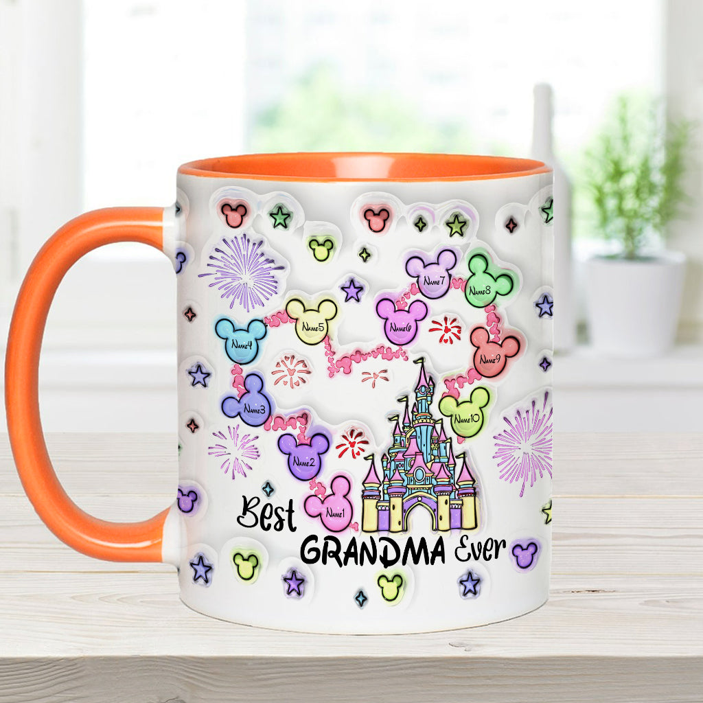 Personalized Accent Mug Best Grandma Ever Custom Names Gift Accent Mug GradoCreations