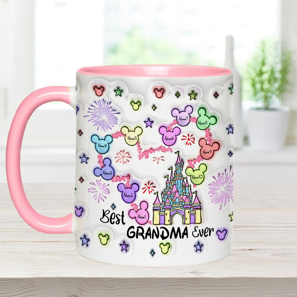 Personalized Accent Mug Best Grandma Ever Custom Names Gift Accent Mug GradoCreations