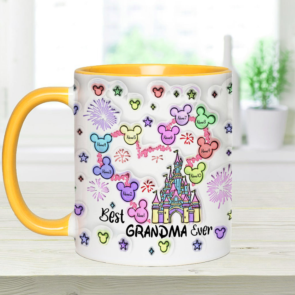 Personalized Accent Mug Best Grandma Ever Custom Names Gift Accent Mug GradoCreations