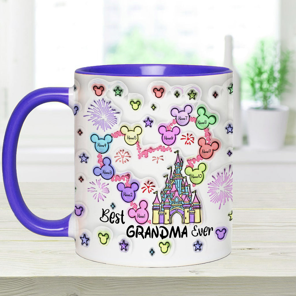 Personalized Accent Mug Best Grandma Ever Custom Names Gift Accent Mug GradoCreations