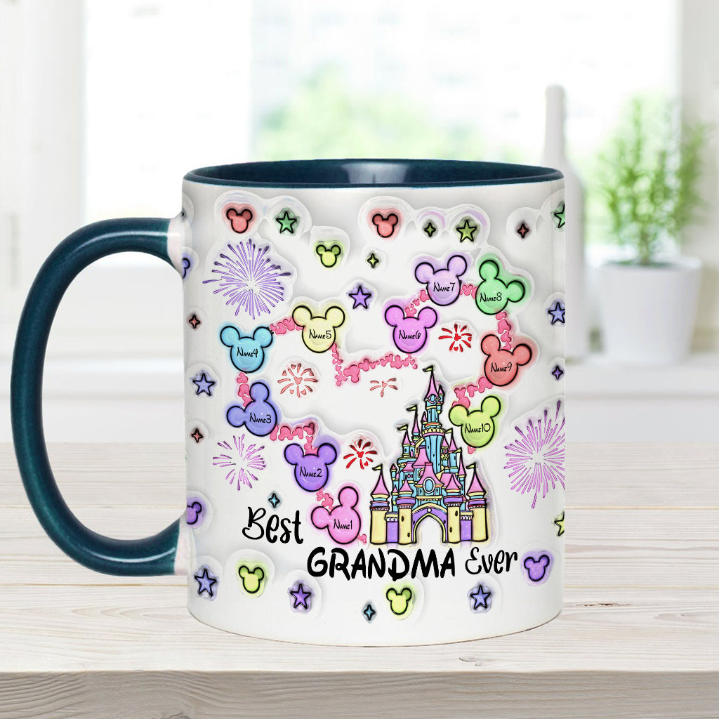 Personalized Accent Mug Best Grandma Ever Custom Names Gift Accent Mug GradoCreations