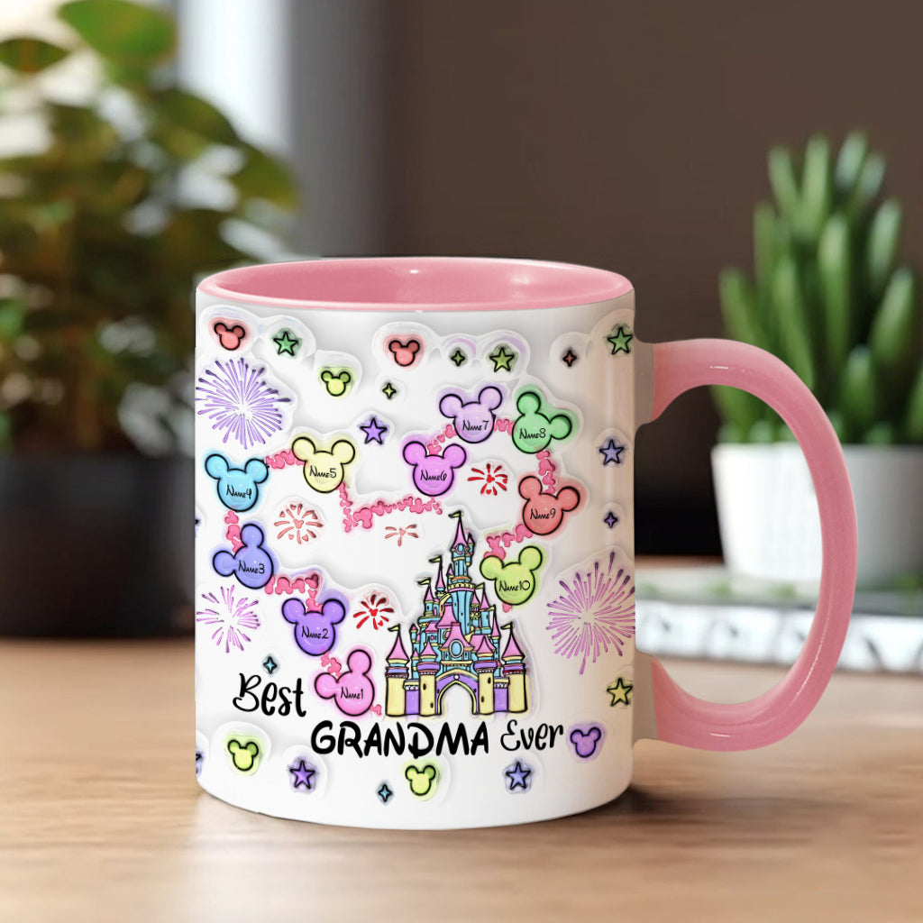 Personalized Accent Mug Best Grandma Ever Custom Names Gift Accent Mug GradoCreations