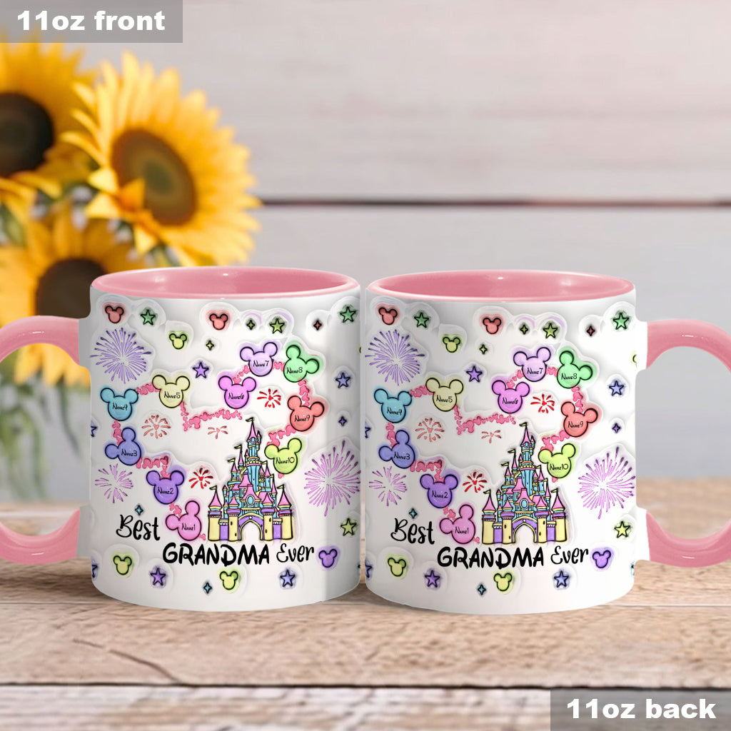 Personalized Accent Mug Best Grandma Ever Custom Names Gift Accent Mug GradoCreations