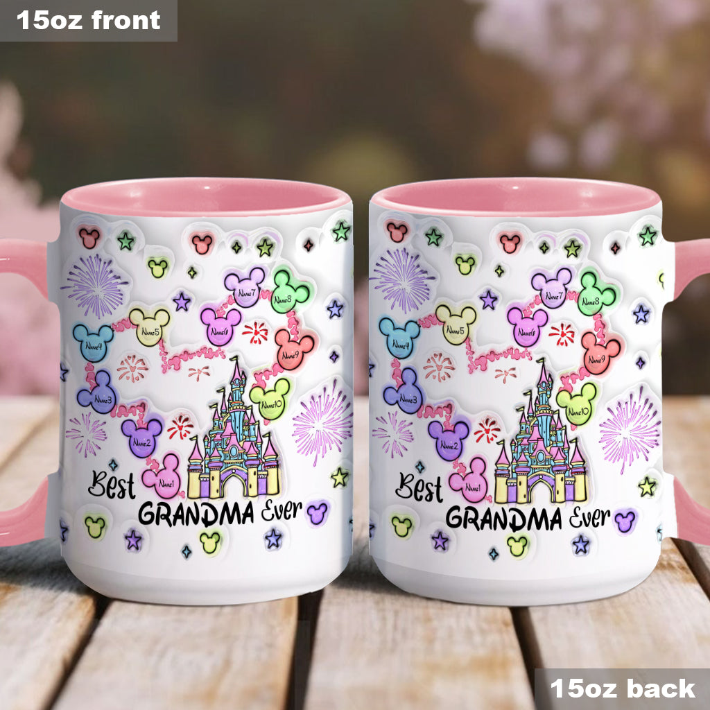 Personalized Accent Mug Best Grandma Ever Custom Names Gift Accent Mug GradoCreations