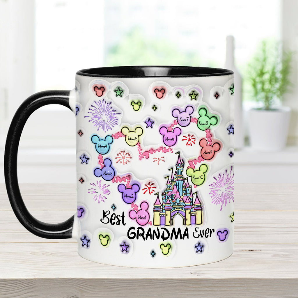 Personalized Accent Mug Best Grandma Ever Custom Names Gift Accent Mug GradoCreations