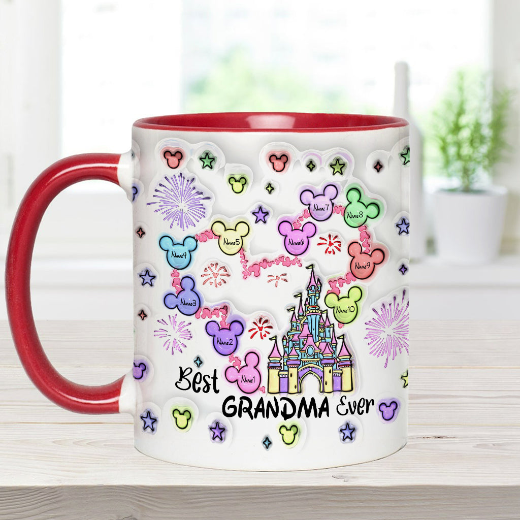 Personalized Accent Mug Best Grandma Ever Custom Names Gift Accent Mug GradoCreations