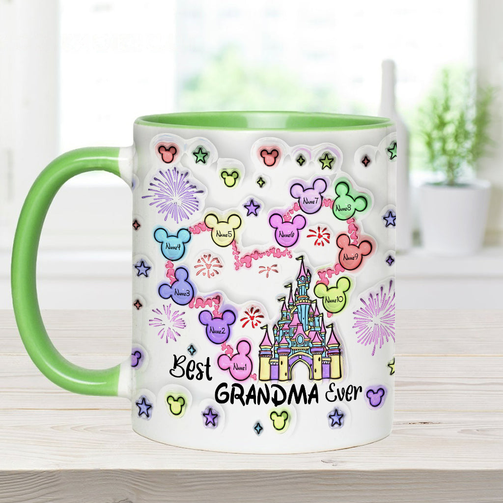 Personalized Accent Mug Best Grandma Ever Custom Names Gift Accent Mug GradoCreations