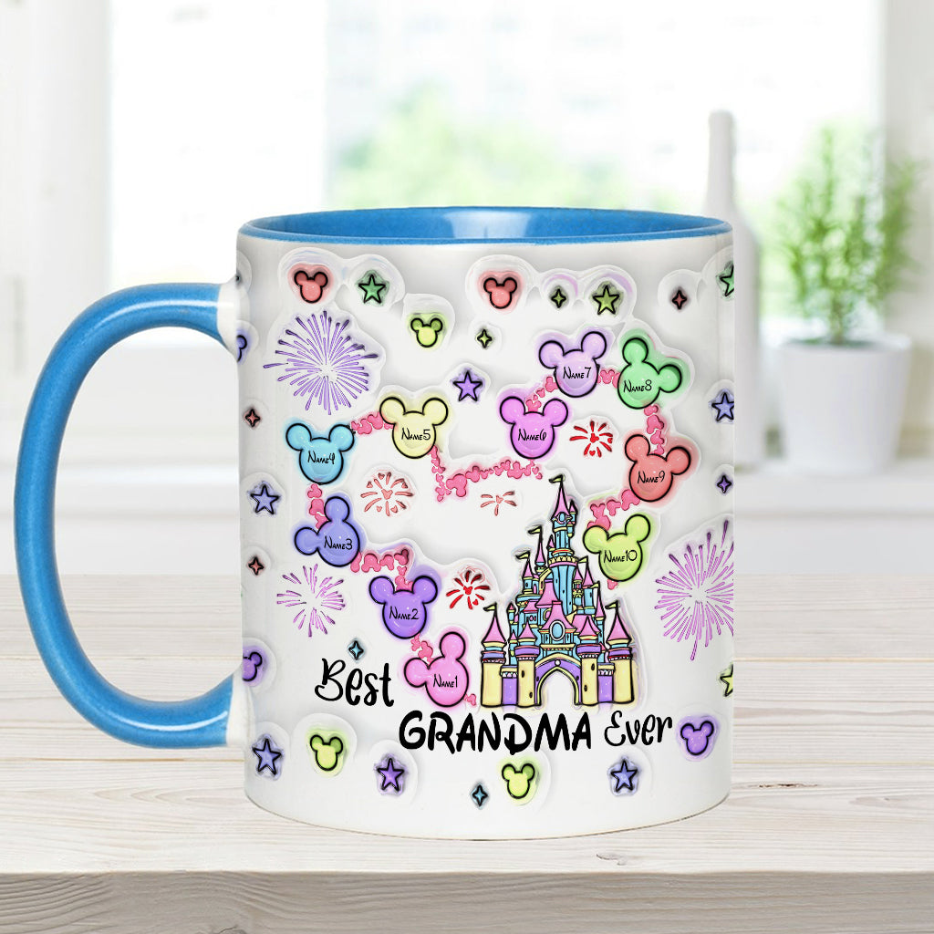 Personalized Accent Mug Best Grandma Ever Custom Names Gift Accent Mug GradoCreations
