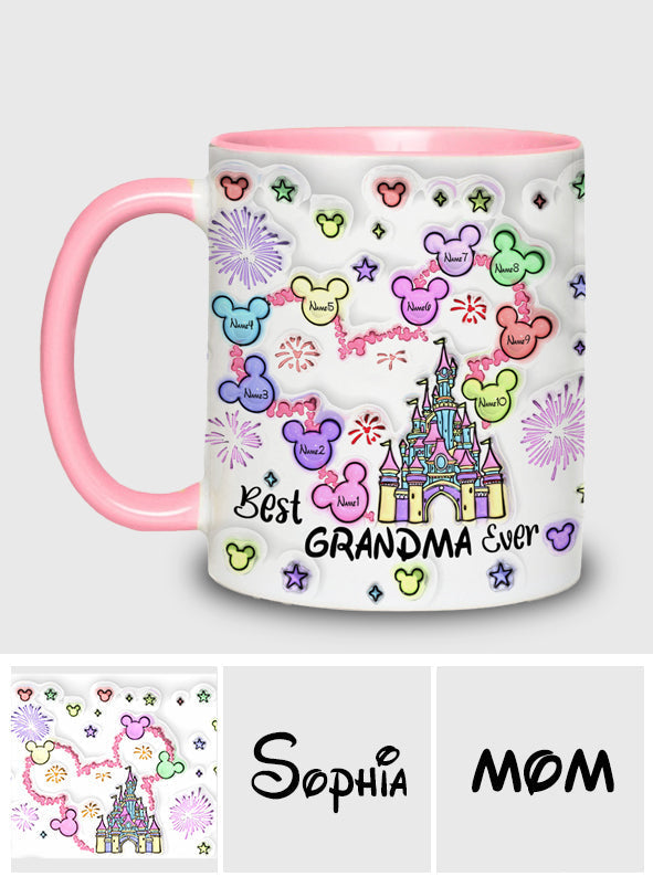Personalized Accent Mug Best Grandma Ever Custom Names Gift Accent Mug GradoCreations
