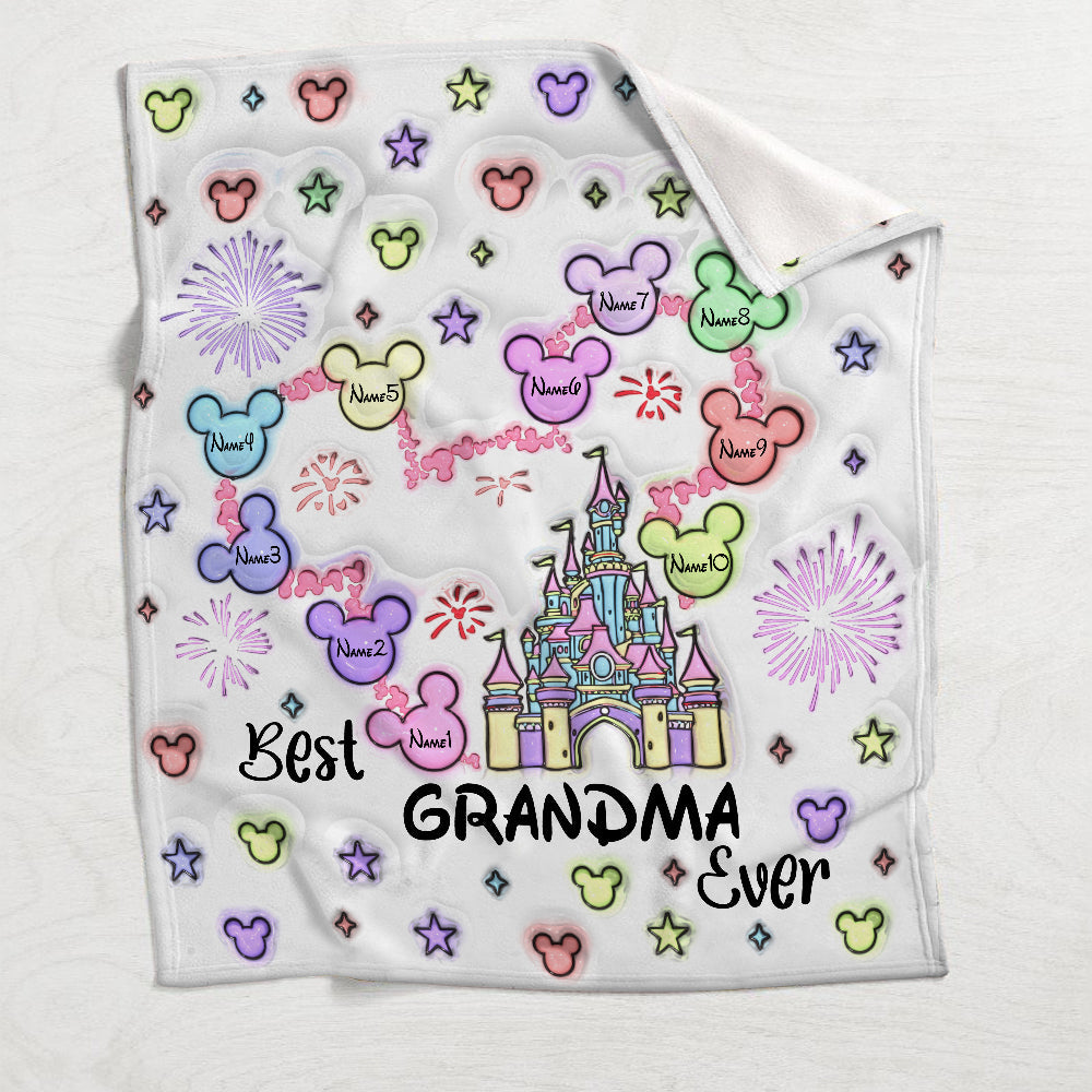 Personalized Flannel Blanket Best Grandma Gift with Names Blanket GradoCreations