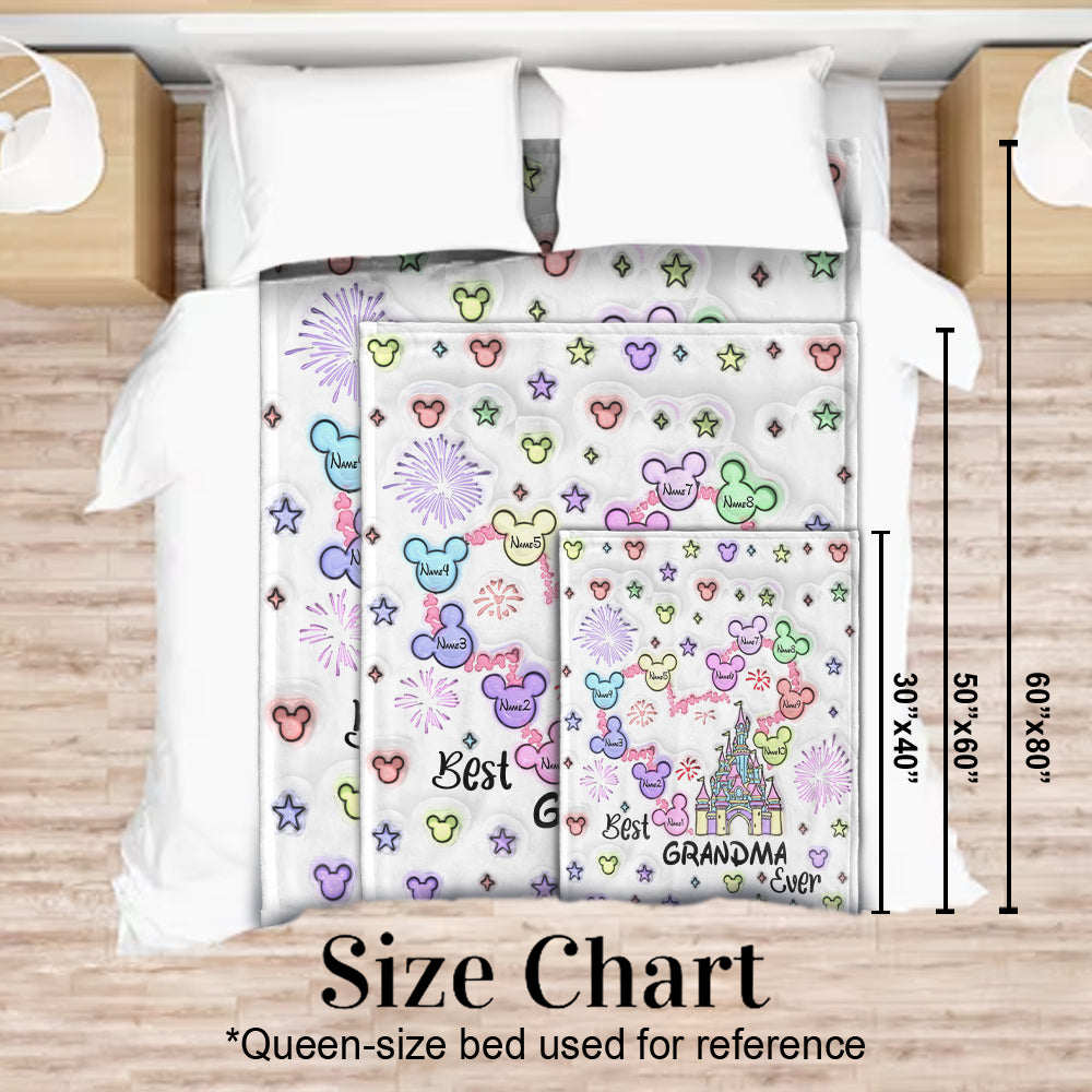 Personalized Flannel Blanket Best Grandma Gift with Names Blanket GradoCreations