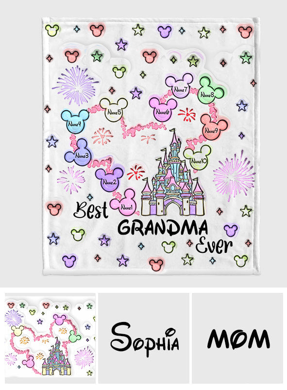 Personalized Flannel Blanket Best Grandma Gift with Names Blanket GradoCreations