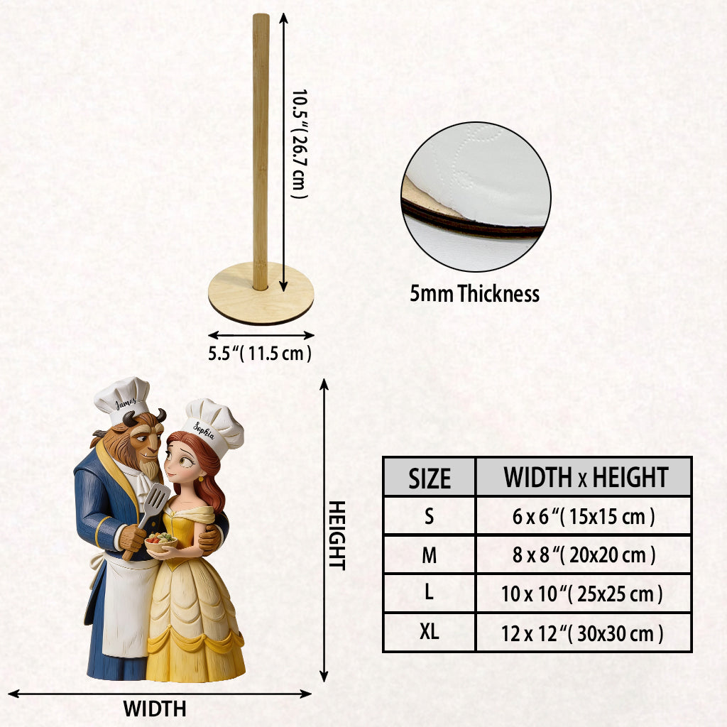 Personalized Beauty and the Beast Paper Towel Stand for Couples Gift Paper Towel Stand GradoCreations