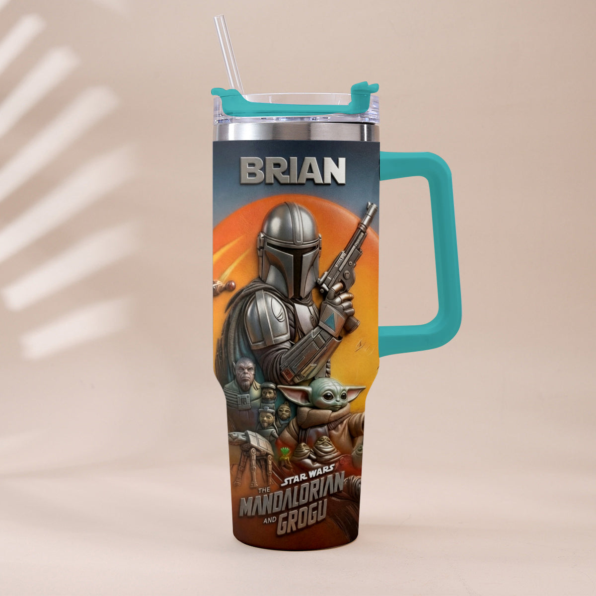 Personalized Star Wars Tumbler with Plush Charm for Fans Tumbler With Plush Charm GradoCreations