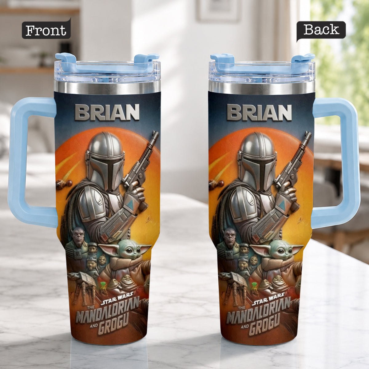 Personalized Star Wars Tumbler with Plush Charm for Fans Tumbler With Plush Charm GradoCreations