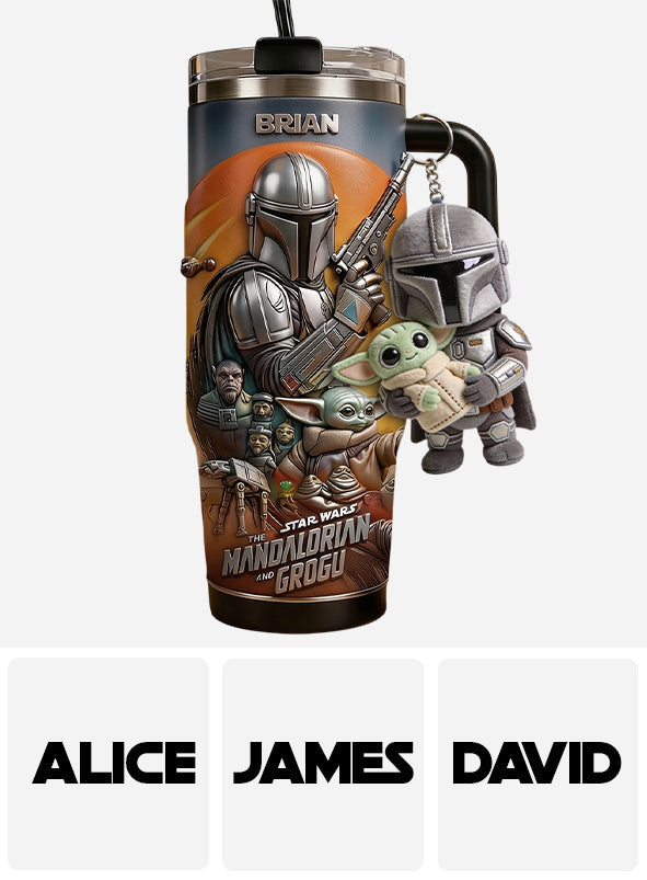 Personalized Star Wars Tumbler with Plush Charm for Fans Tumbler With Plush Charm GradoCreations