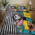 Personalized Nightmare Before Christmas Quilt Set Custom Names Gift for Couples Quilt Set GradoCreations
