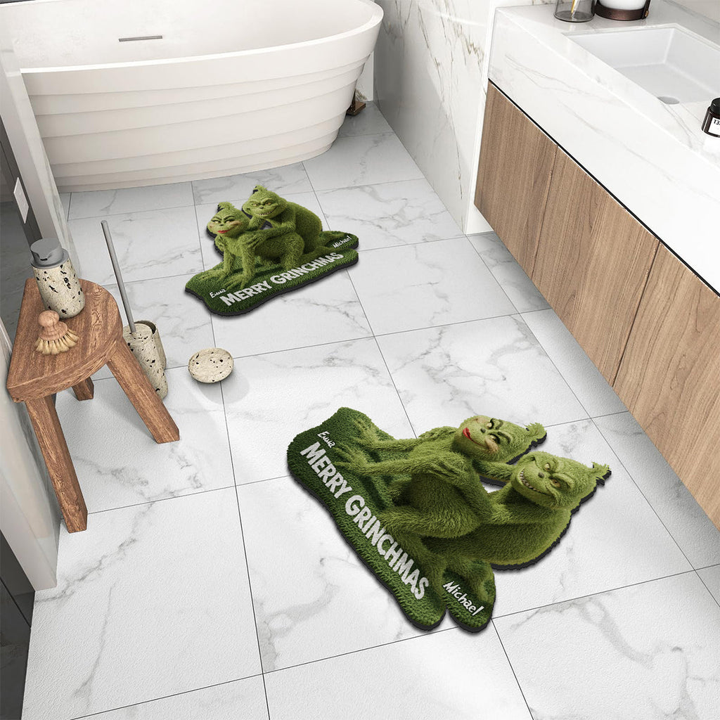 Personalized Grinch-Themed Non-Slip Tufted Rug for Christmas Decor Non-Slip Tufted Rug GradoCreations