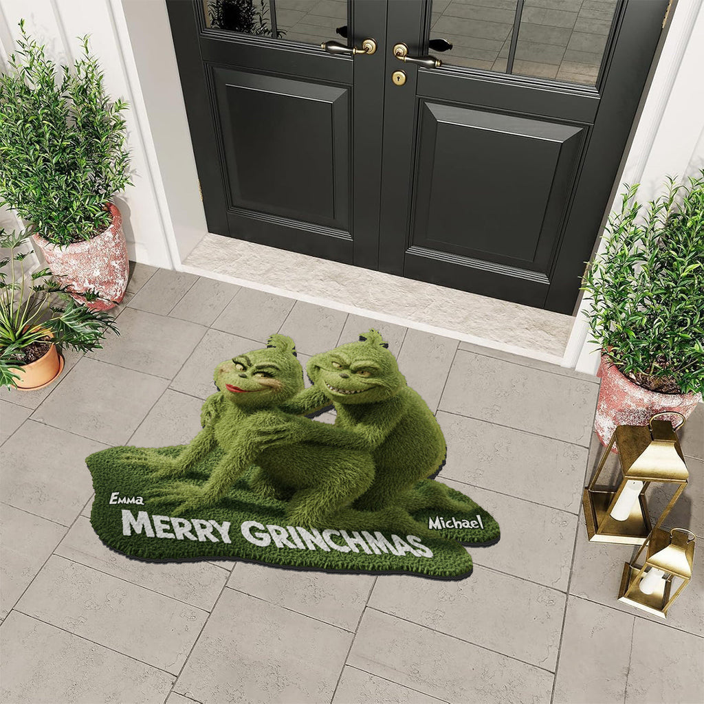 Personalized Grinch-Themed Non-Slip Tufted Rug for Christmas Decor Non-Slip Tufted Rug GradoCreations
