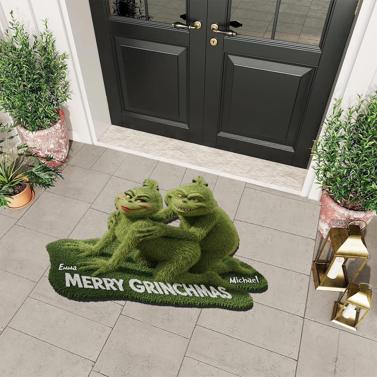 Personalized Grinch-Themed Non-Slip Tufted Rug for Christmas Decor Non-Slip Tufted Rug GradoCreations