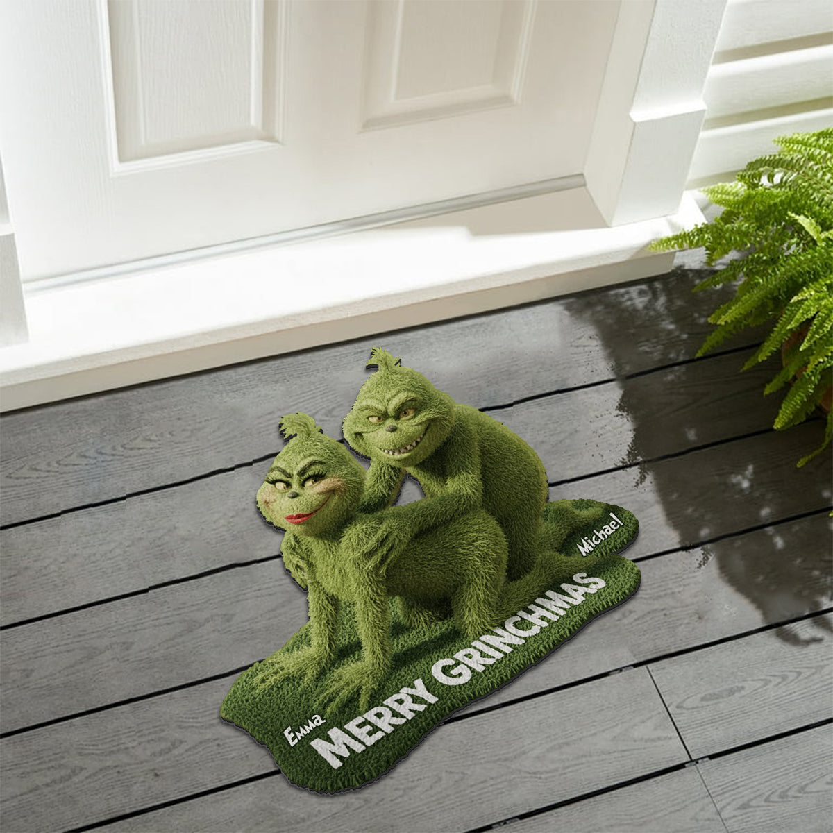 Personalized Grinch-Themed Non-Slip Tufted Rug for Christmas Decor Non-Slip Tufted Rug GradoCreations