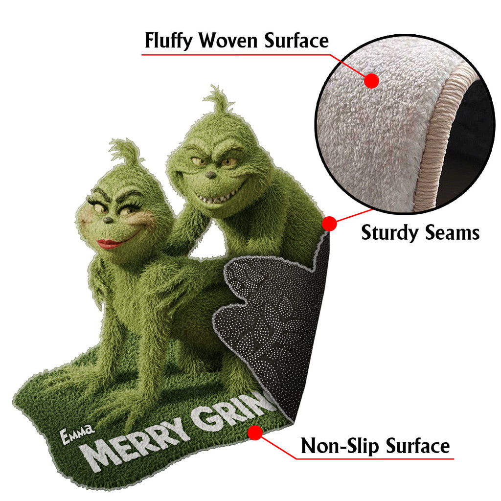 Personalized Grinch-Themed Non-Slip Tufted Rug for Christmas Decor Non-Slip Tufted Rug GradoCreations
