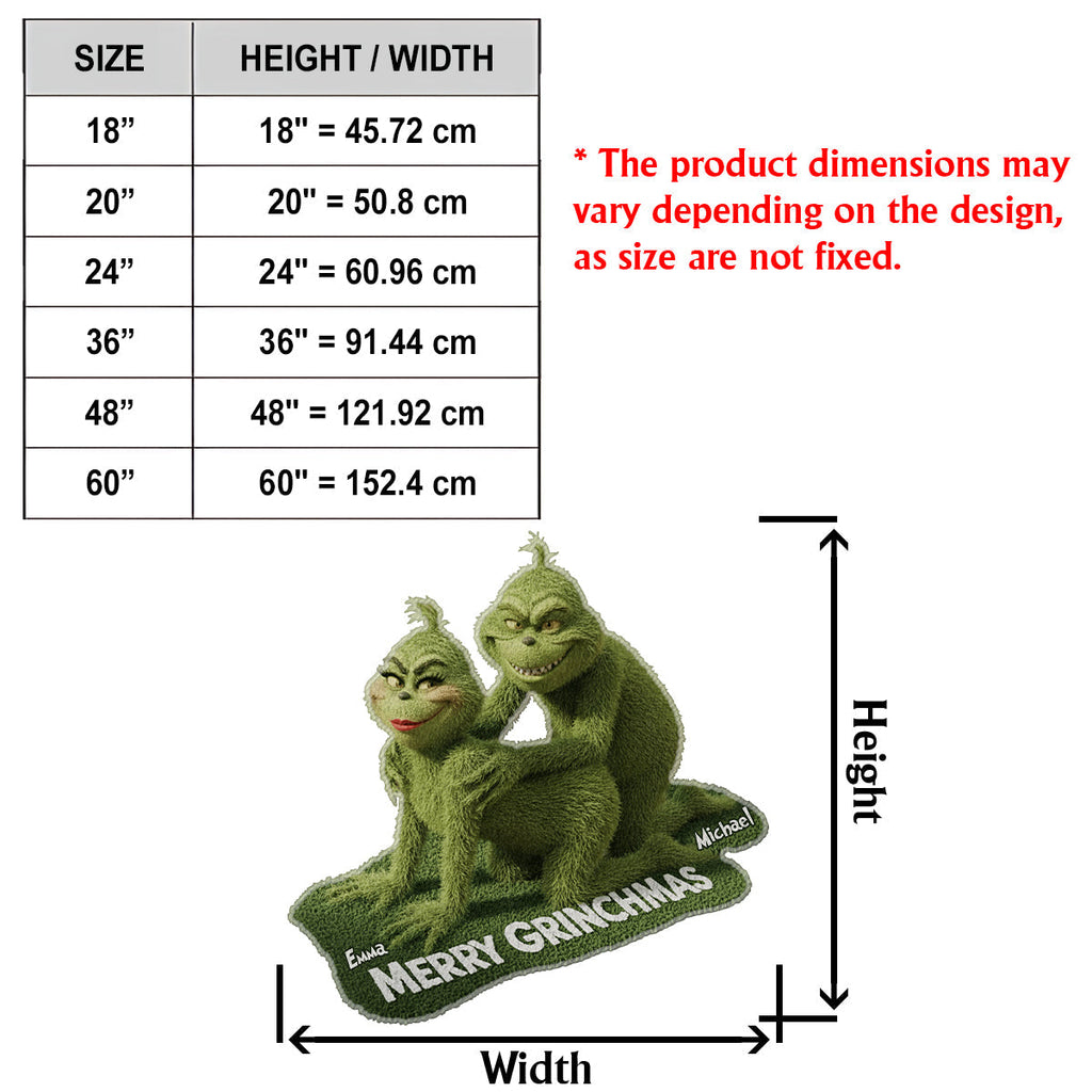 Personalized Grinch-Themed Non-Slip Tufted Rug for Christmas Decor Non-Slip Tufted Rug GradoCreations
