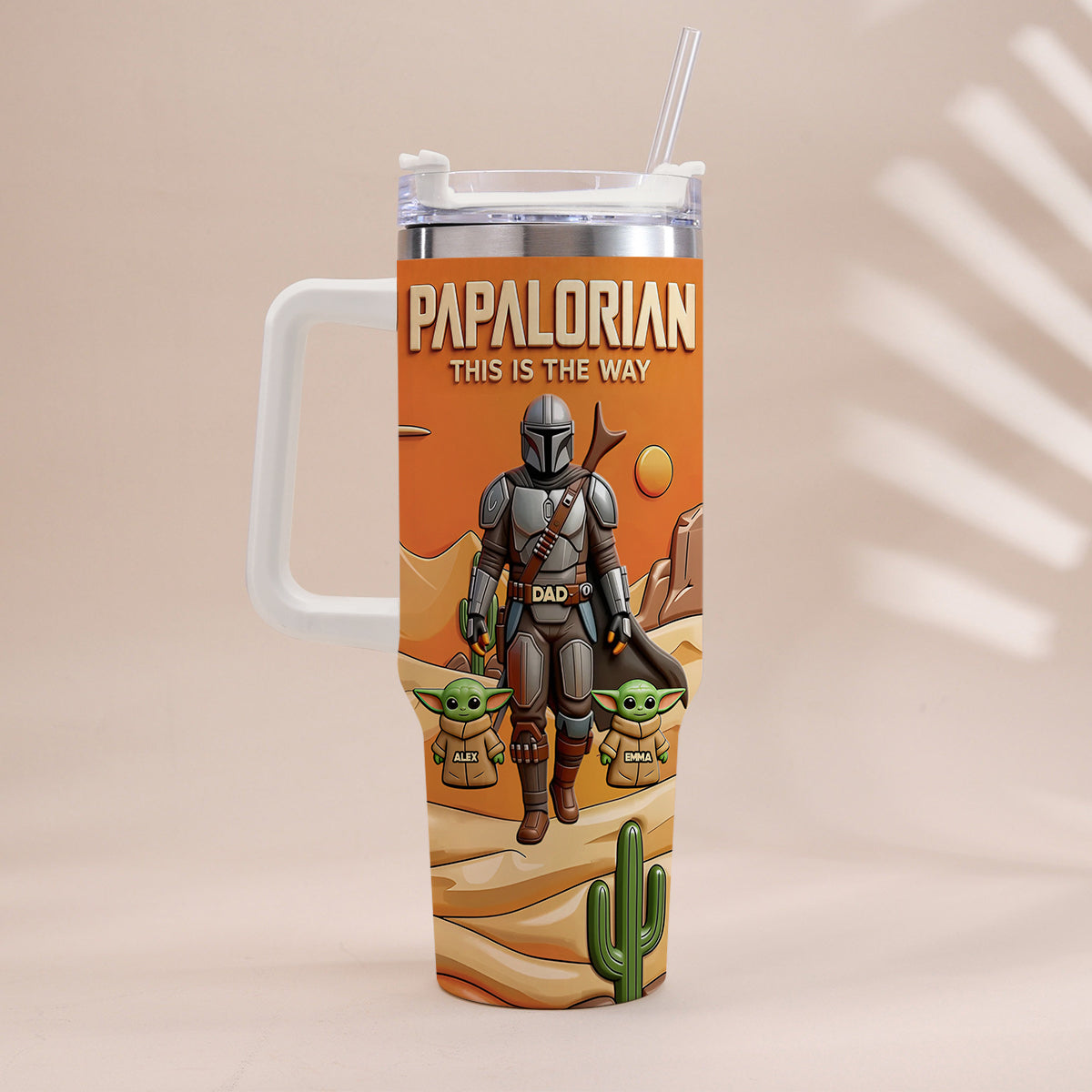 Personalized Galaxy Tumbler with Handle Gift for Dad Tumbler With Handle GradoCreations