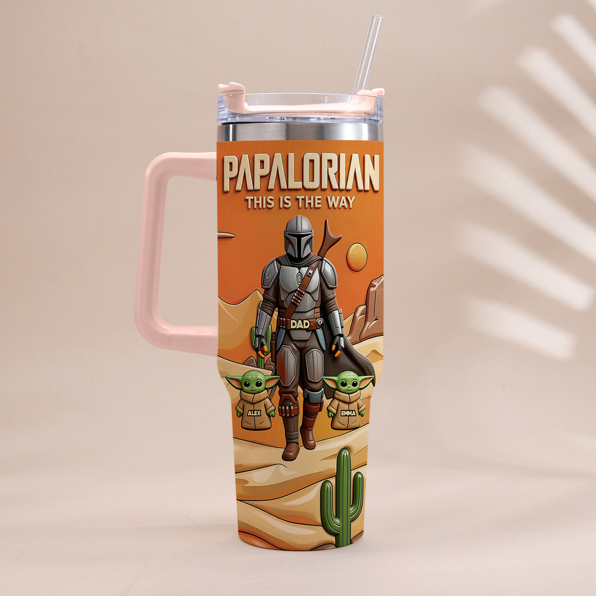 Personalized Galaxy Tumbler with Handle Gift for Dad Tumbler With Handle GradoCreations