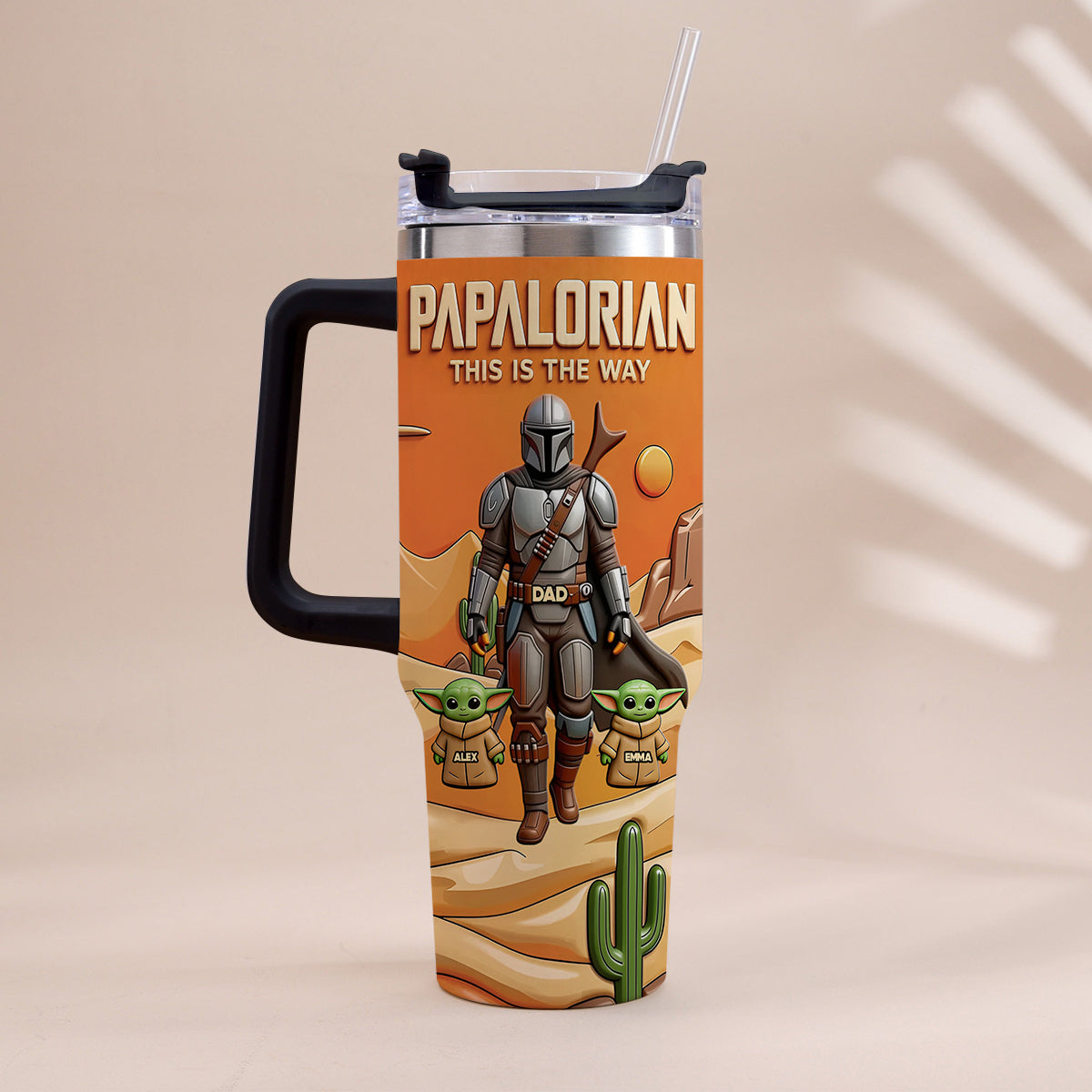 Personalized Galaxy Tumbler with Handle Gift for Dad Tumbler With Handle GradoCreations