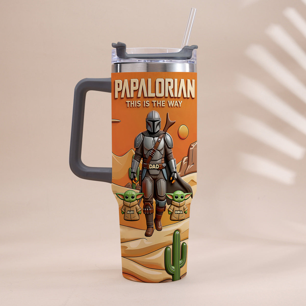 Personalized Galaxy Tumbler with Handle Gift for Dad Tumbler With Handle GradoCreations