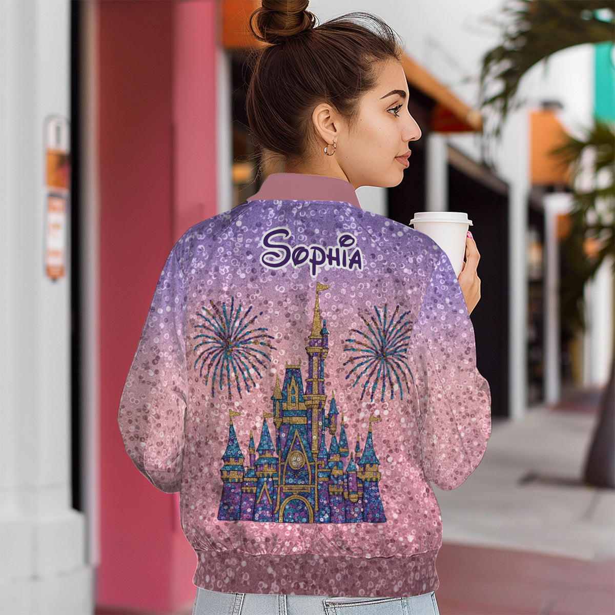 Personalized Sequin Bomber Jacket Custom Name for Kids Bomber Jacket GradoCreations