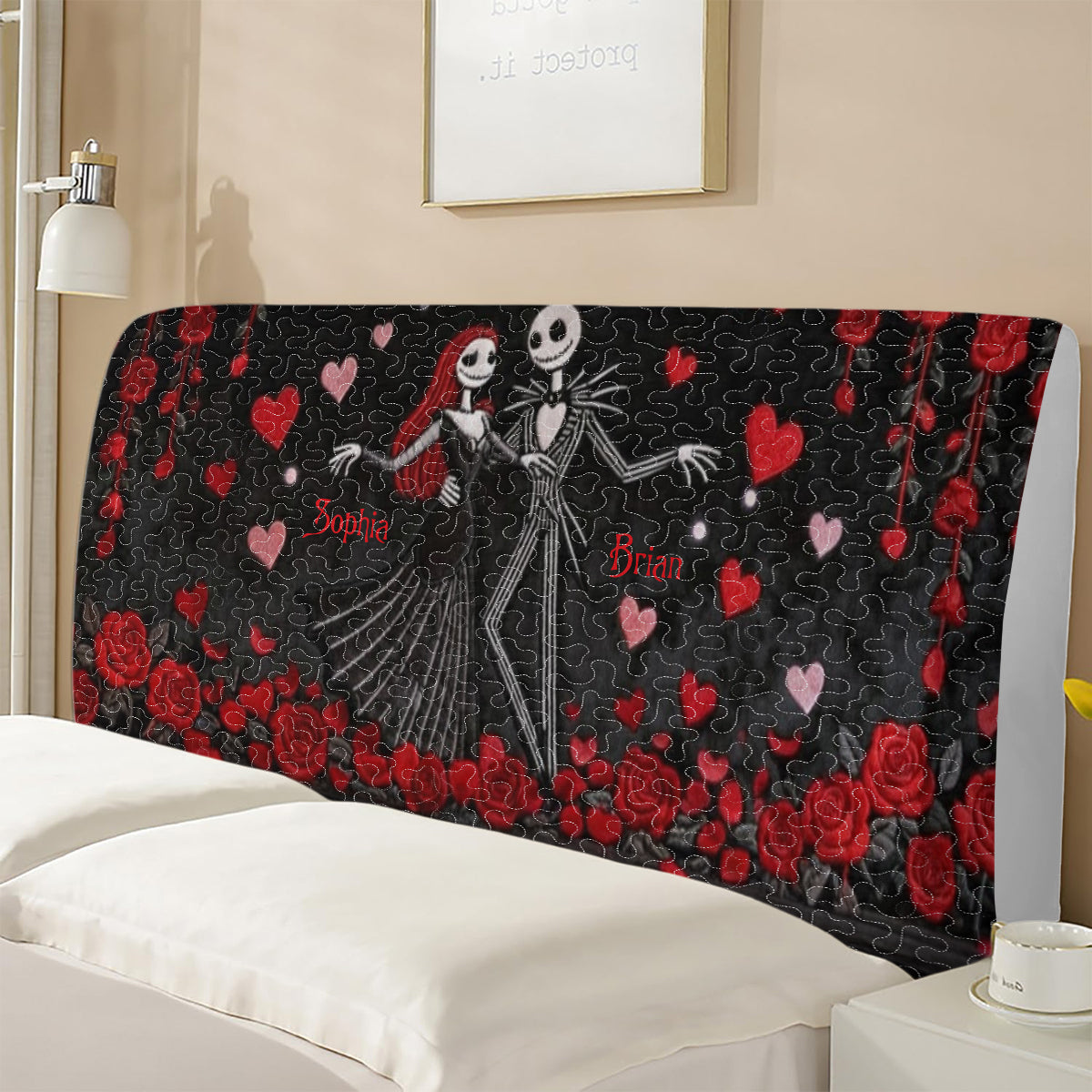 Personalized Till Death Do Us Part Headboard Slipcover for Couples Headboard Slipcover GradoCreations