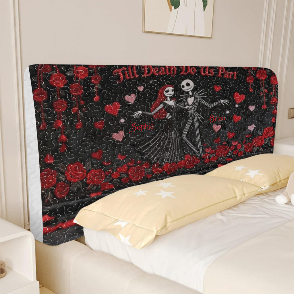 Personalized Till Death Do Us Part Headboard Slipcover for Couples Headboard Slipcover GradoCreations