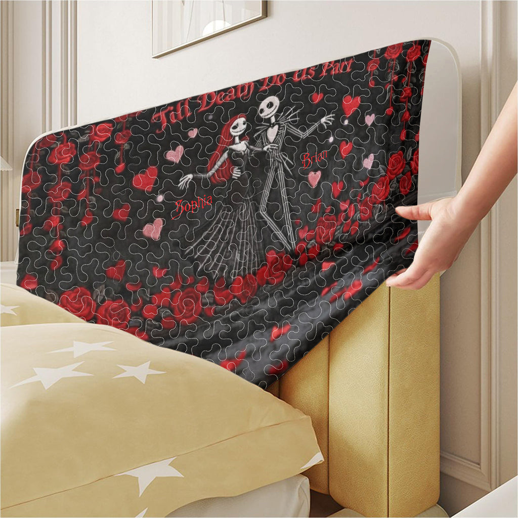 Personalized Till Death Do Us Part Headboard Slipcover for Couples Headboard Slipcover GradoCreations