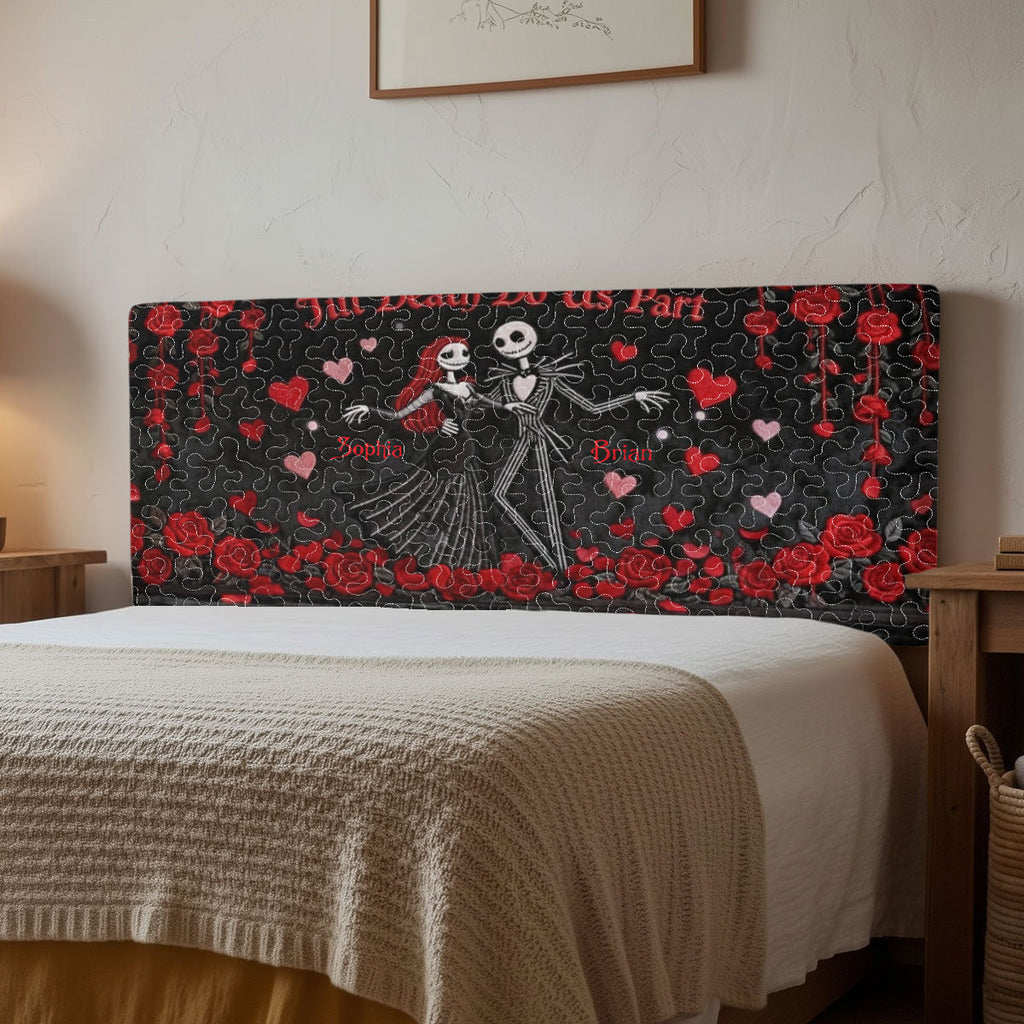 Personalized Till Death Do Us Part Headboard Slipcover for Couples Headboard Slipcover GradoCreations