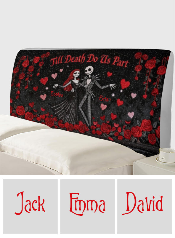 Personalized Till Death Do Us Part Headboard Slipcover for Couples Headboard Slipcover GradoCreations
