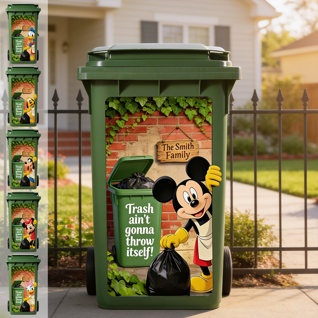 Personalized Disney Mouse Trash Bin Decal for Home Wall Decal GradoCreations
