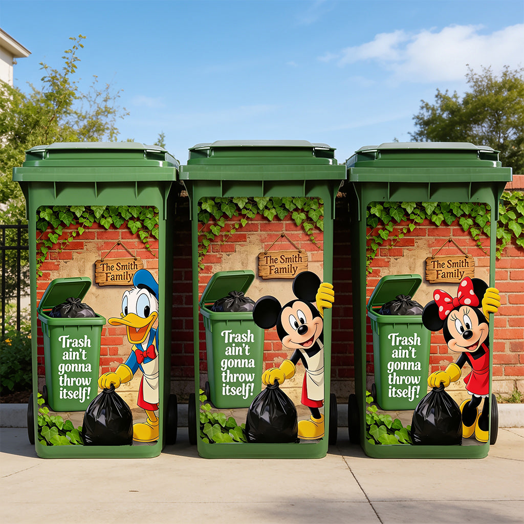 Personalized Disney Mouse Trash Bin Decal for Home Wall Decal GradoCreations