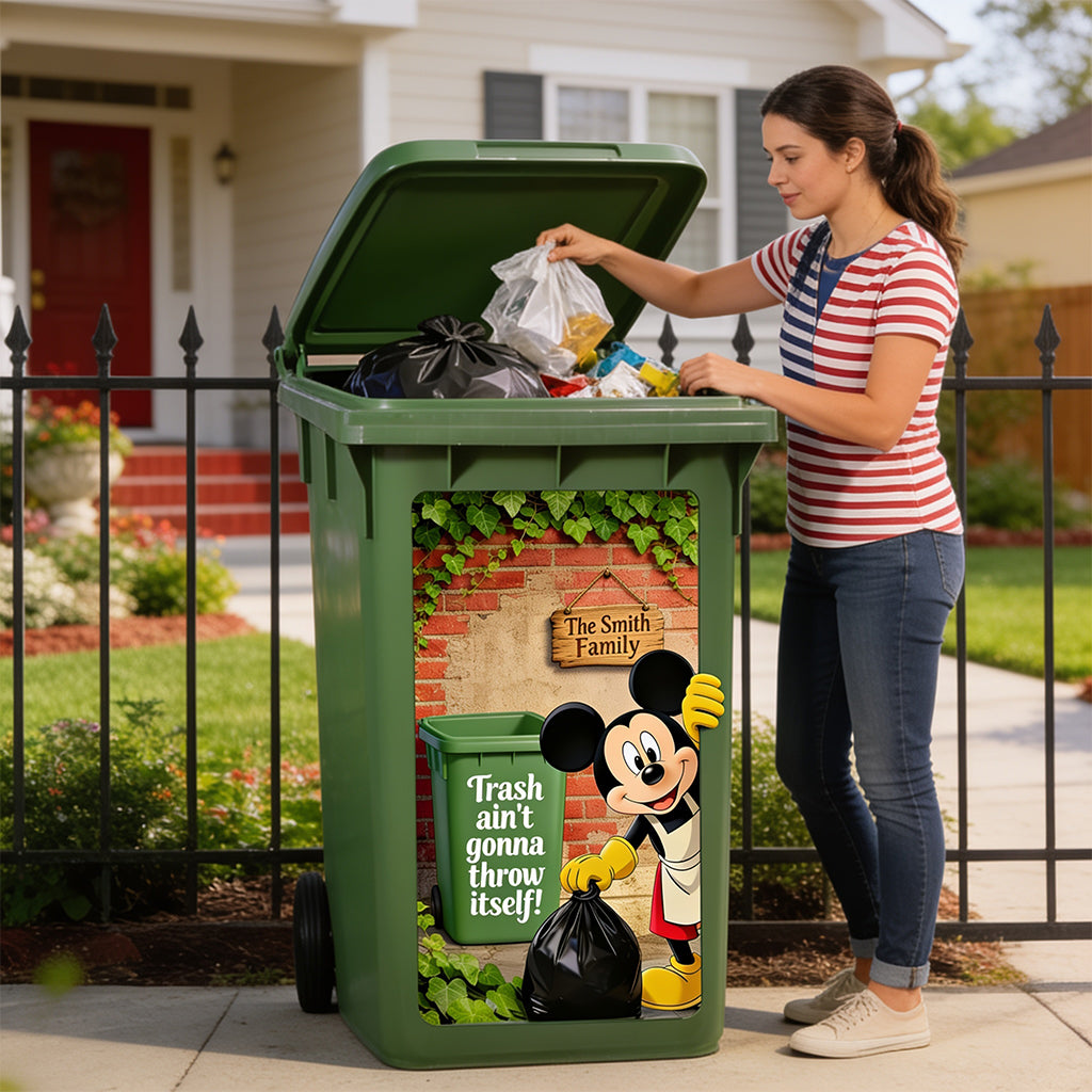 Personalized Disney Mouse Trash Bin Decal for Home Wall Decal GradoCreations