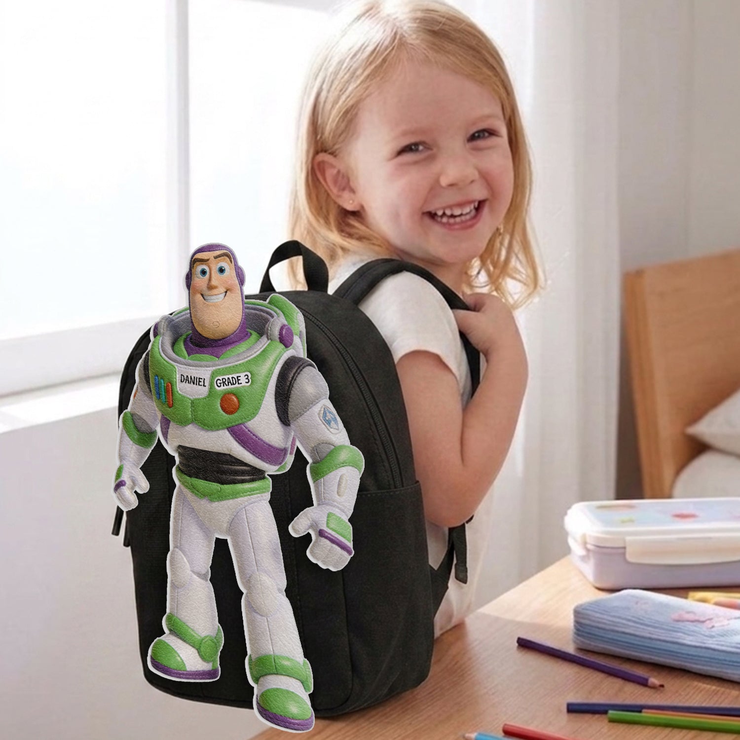 Personalized Changeable Leather Patch Backpack for Kids Changeable Leather Patch Backpack GradoCreations