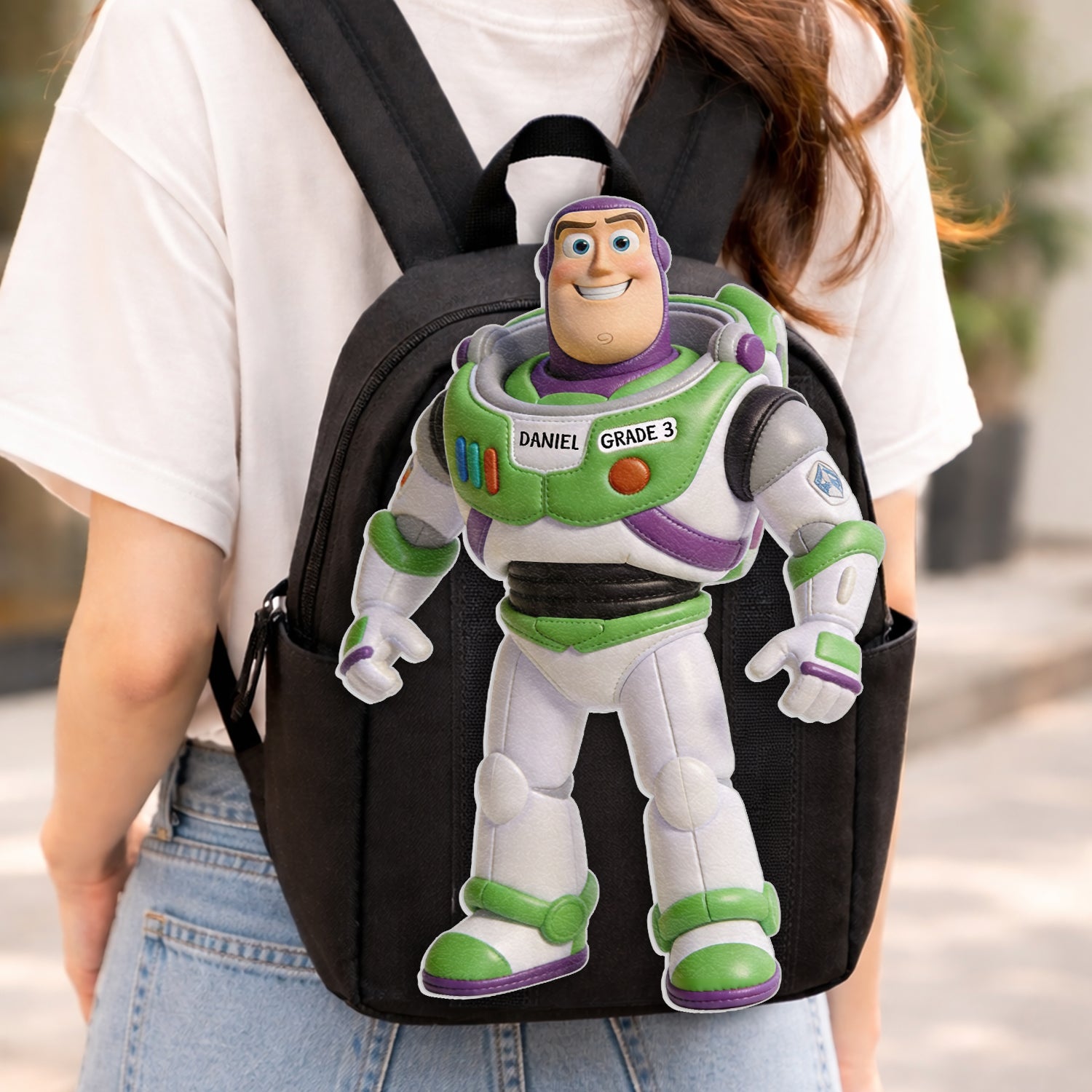 Personalized Changeable Leather Patch Backpack for Kids Changeable Leather Patch Backpack GradoCreations