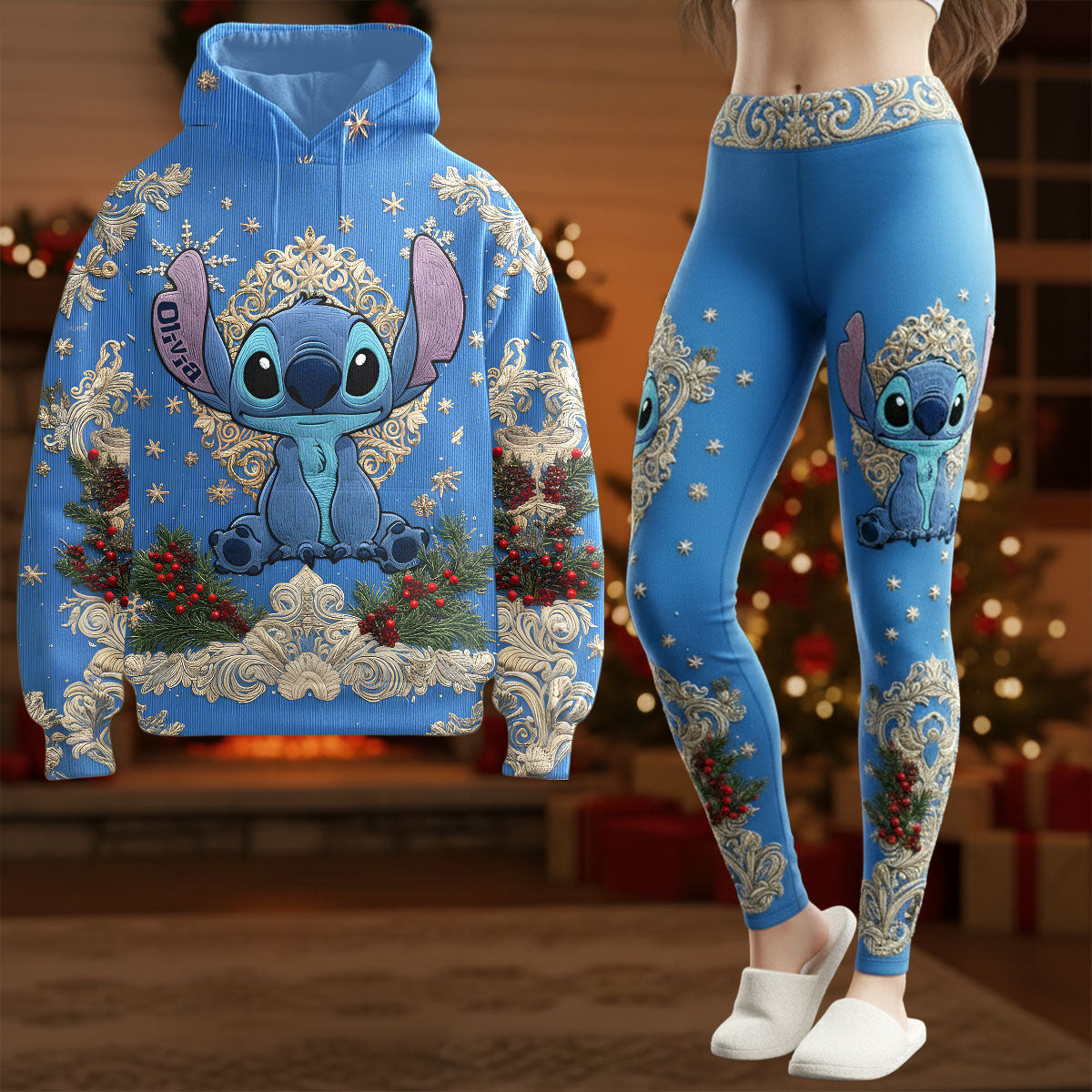 Personalized Ohana Hoodie and Leggings Set for Christmas Hoodie & Leggings GradoCreations