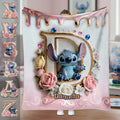 Personalized Ohana Blanket for Blue Monster Lovers - Custom Name Gift Blanket GradoCreations