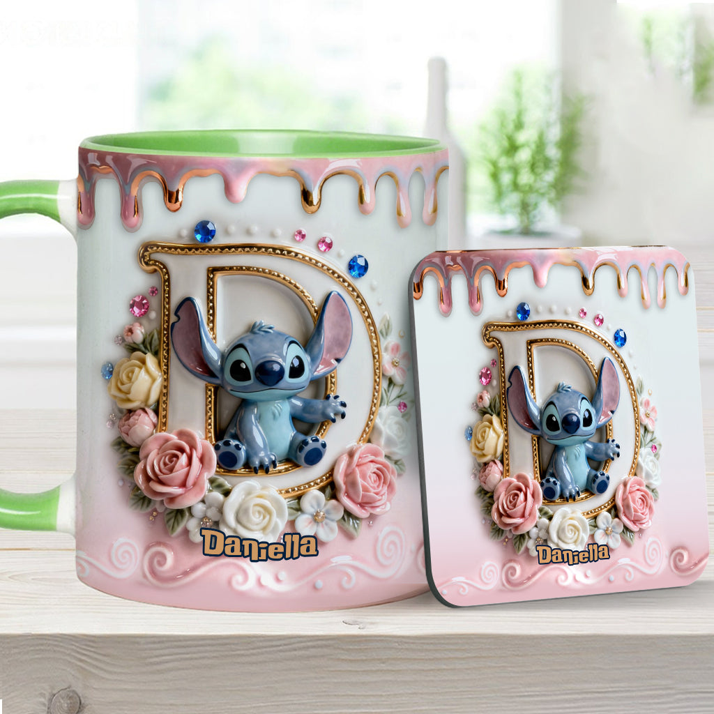 Personalized Ohana Accent Mug & Coaster for Blue Monster Lover Accent Mug & Coaster GradoCreations