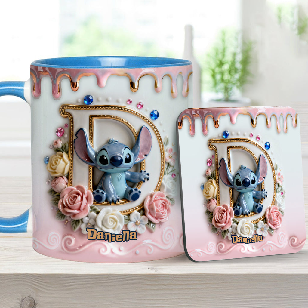 Personalized Ohana Accent Mug & Coaster for Blue Monster Lover Accent Mug & Coaster GradoCreations